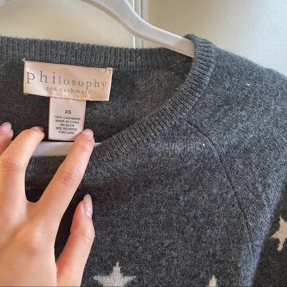 Philosophy cashmere grey star crewneck sweater - Picture 4 of 6